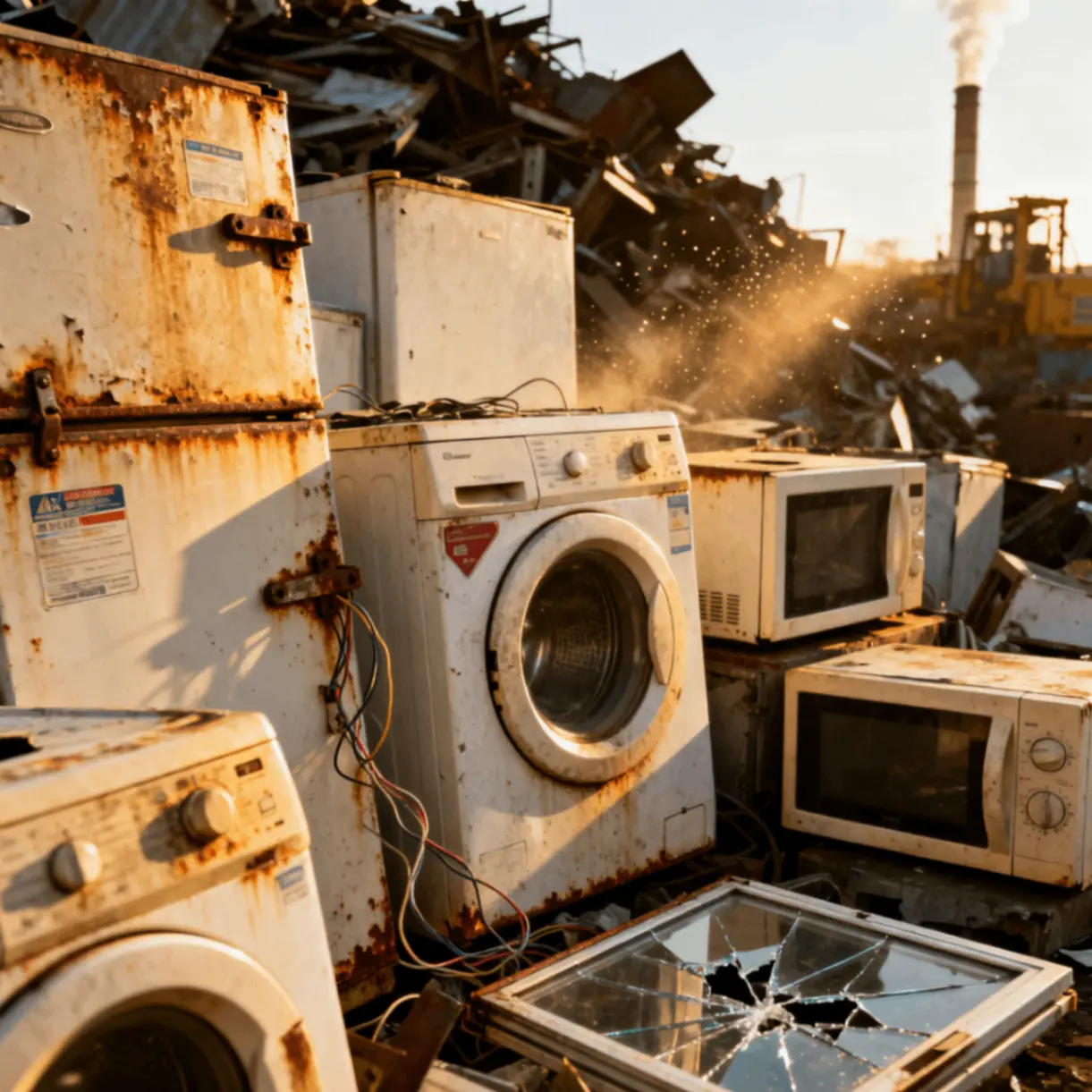 Household scrap metal ready for recycling
