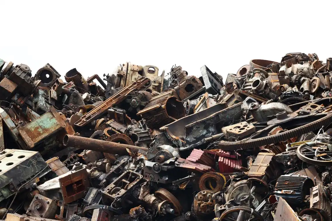 Pile of mixed metal scrap parts ready for recycling in sydney