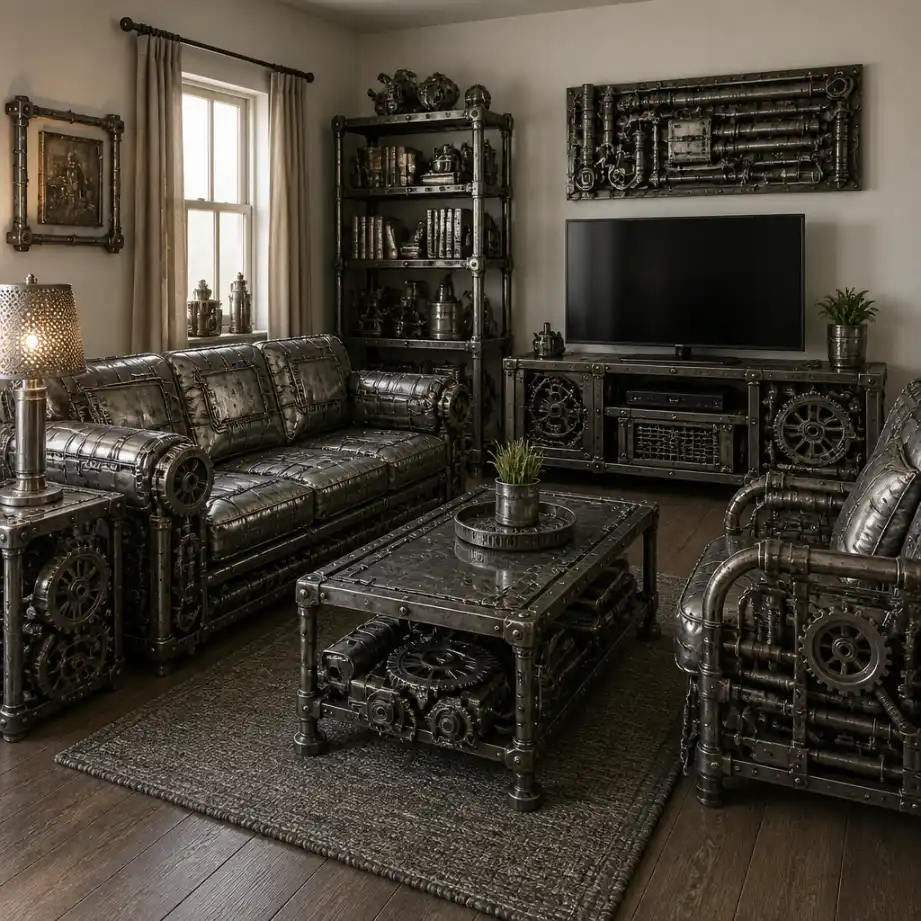 Living room furniture with hidden steel and metal frames, an example of scrap metal items often overlooked in Sydney homes