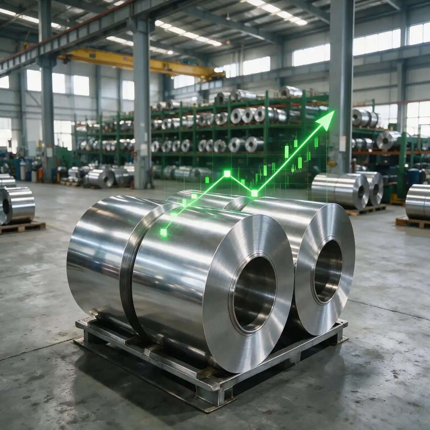 Stainless steel coils in Sydney warehouse with rising scrap price trend